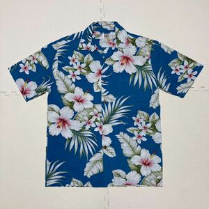 BLUE HAWAII ハワイ製 アロハシャツ ガラシャツ 半袖シャツ S 花柄