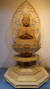 極上品　総檜材 仏教美術 精密彫刻 仏像 仏師で仕上げ品　普賢菩薩