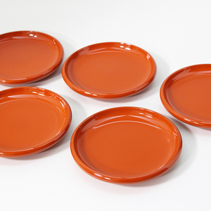 銘々皿 洗朱 5枚 木製 漆器 菓子皿 和菓子 取分け皿 小皿