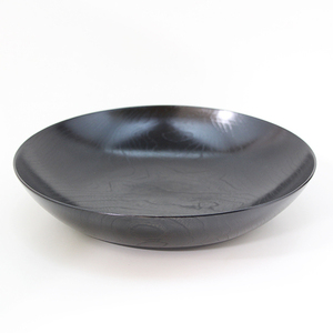 平筋 ボール 9.0 黒すり漆 盛皿 大皿 大鉢 木製 漆器 漆塗り 盛器 くり抜き 国産 日本製