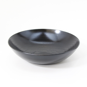 平筋 ボール 7.0 黒すり漆 盛皿 大皿 大鉢 木製 漆器 漆塗り 盛器 くり抜き 国産 日本製