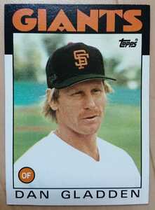 ★来日外国人 グラッデン 巨人 読売 ジャイアンツ DAN GLADDEN TOPPS 1986 #678 メジャーリーグ MLB 大リーグ SAN FRANCISCO GIANTS ダン