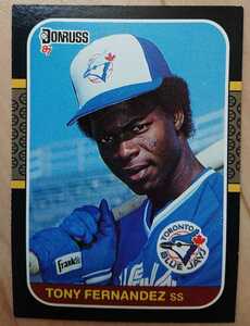 ★来日外国人 フェルナンデス 西武 ライオンズ TONY FERNANDEZ DONRUSS 1987 #72 メジャーリーグ MLB 大リーグ ブルージェイズ BLUE JAYS