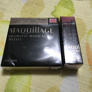 マキアージュ ドラマティックムードヴェール PK200 ピーチピンク レフィル 8gとルージュEX 口紅4g