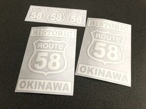 送料無料♪ ROUTE58 OKINAWA 002 ステッカー 白色 お得5枚セット ルート66 世田谷ベース アメ車 （数字文字変更可能）