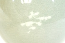 韓国　高麗青磁　雲飛鶴紋象嵌花瓶　 世昌作　一輪挿し　高さ15㎝　エステートセール HKT_画像8