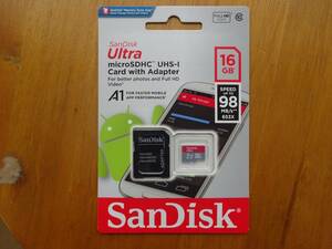 SanDisk microSDHC98MB/s 16GB Ultra SDSQUAR-016G-GN6MA( новый товар )