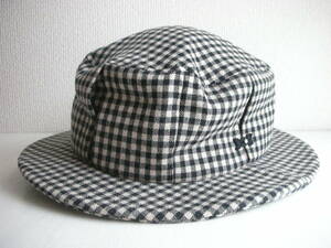 K106 новый товар 18,000 иен 58cmkami черновой kaKAMILAVKA хлопок шляпа панама шляпа шляпа ведро шляпа bake - в клетку черный 