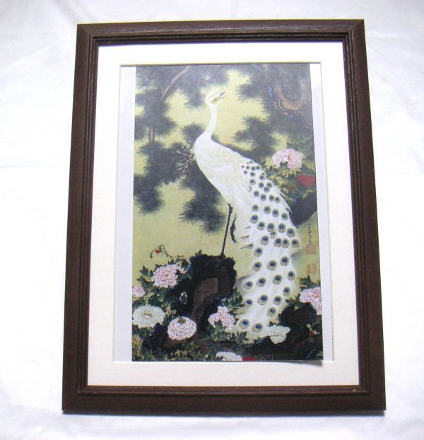 ◆Ito Jakuchu Peacock and Phoenix Right Precise CG reproduction, wooden frame included, instant purchase◆, painting, Japanese painting, flowers and birds, birds and beasts