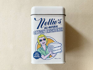 Nellie's ネリーズ レトロ 洗剤空き缶 900g アメコミ風 USED カナダ製 キャラクター 計量スプーン付き