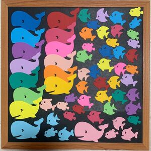 壁面飾り 幼稚園 保育園 クラフトパンチ ハンドメイド 壁面装飾 No.87 アルバム素材 クジラさん他お魚 15セット