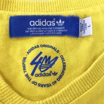 【人気】adidas/アディダス 半袖 Vネック Tシャツ CELEBRATING 40 YEARS OF THE TREFOIL 綿100％ イエロー サイズL/S1185_画像7