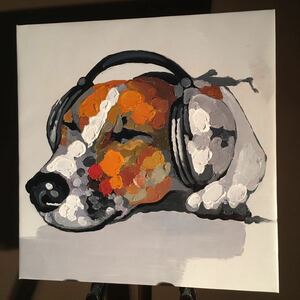 Art hand Auction Handgemaltes Ölgemälde. Schlafhund-Gemälde. Innen-Ölgemälde, Malerei, Ölgemälde, Tierzeichnung