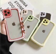 【iPhone12pro】レッド iPhoneケース シンプル フレーム 赤色 iPhone12proケース iPhone12カバー 保護 かわいい 韓国 大人気 耐衝撃_画像2