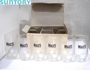 即決は送料無料 訳あり新品サントリー モルツ理想型6オンスタンブラー6個入MALT'S SUNTORY ALL MALT BEERロゴ入り6ozビールグラス6客コップ