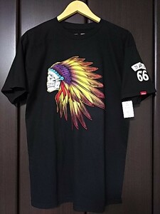 新品 アメリカ US企画 VANS インディアン スカル 半袖 Tシャツ ブラック 黒 メンズ M 髑髏 骸骨 頭蓋骨 ドクロ バンズ スケボー スケーター