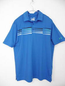 アンダーアーマー UNDER ARMER 半袖ポロシャツ サイズM ルーズ/ヒートギア ブルー ポリエステル88％ エラステーン12％