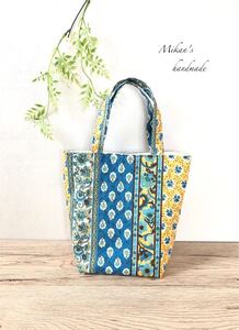 ハンドメイド 花柄ミニトートバッグ