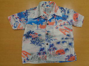 アバンティ / Avanti Hawaiian Shirts - Aloha アロハシャツ KIDS サイズ ヤシの木 ブルー&ピンク M / 100～110相当センチ