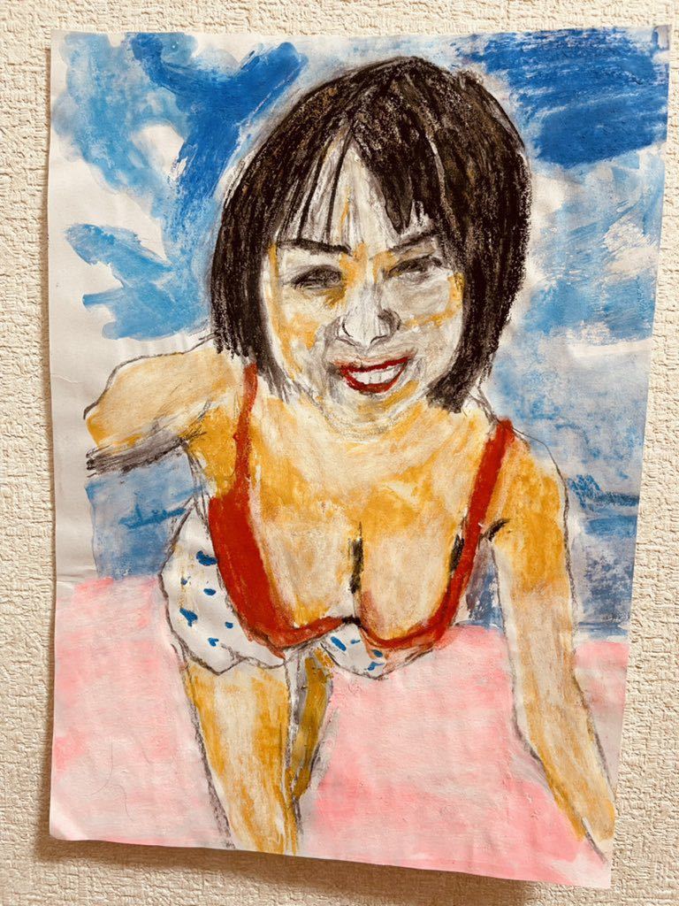 Artist Hiro C The Girl is Mine 8, Artwork, Painting, Pastel drawing, Crayon drawing