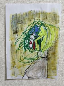 Art hand Auction Artist Hiro C Green Artist, Artwork, Painting, Pastel drawing, Crayon drawing