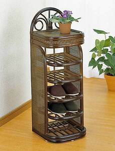 [awa]* rattan slippers rack 5 step type R-292B dark brown 