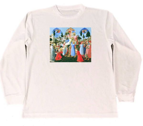 Fra Angelico Dry T-shirt Masterpiece Painting Art Goods Christ's Descent from the Cross Long Sleeve Tee, T-Shirts, Long sleeve, Large size