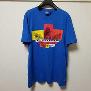 アディダス adidas Tシャツ トレフォイル プリント ブルー 青 sizeOX 03G0810