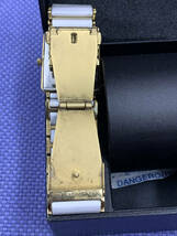 委託品　ファッション　メンズ　クオーツ腕時計　TECHNOS ホワイト　日付　角型　説明書、箱付　稼動品　_画像6
