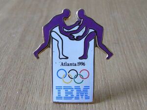 古い ピンバッジ : レスリング アトランタ オリンピック 五輪 IBM 広告 その他 ピンズ #Q