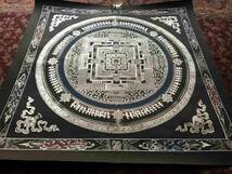 一点もの 『肉筆 カーラチャクラ 曼荼羅 　純銀 』　56cm　 上質 細密画 　　　チベット密教の究極 　仏画　　瞑想　ダライラマ　西蔵 kl5_画像10
