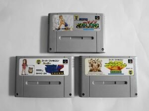 送料無料 即決 使用感あり 任天堂 スーパーファミコン SFC スーパーニチブツマージャン 1 2 3 セット 麻雀 レトロ ゲーム ソフト Y524
