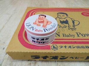 【未使用・デットストック】 薬局の倉庫から出て来た ライオン ベビーパウダー 検索用⇒ 昭和レトロ/ライオン歯磨/缶/LION Baby Powder #10