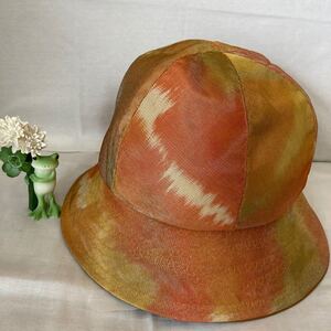 ハンドメイド 正絹帯リメイク 帽子