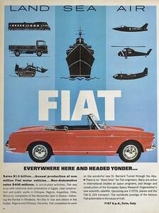 稀少！1965年フィアット広告/Fiat/イタリア車/商船/飛行機/J 