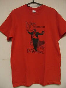 即決★新品ブルース/リズム＆ブルース関連Ｔシャツ★NEW ORLEANS JAZZ&HERITAGE FESTIVAL 1976★レッド×ブラック★S/M/Lサイズ対応可能