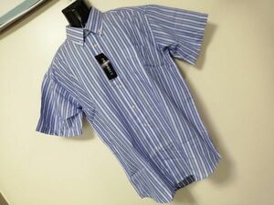 kkyj5105 ■ PROPHECY ■ プロフェシー シャツ トップス Yシャツ ワイシャツ 半袖 ボタンダウン ストライプ ブルー 青 L