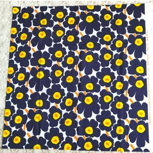 【廃盤 新品】マリメッコ ミニ ウニッコ ネイビー 71×69 生地 はぎれ