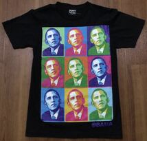 オバマ大統領 ポップアート Tシャツ Sサイズ★黒 アメリカ_画像1