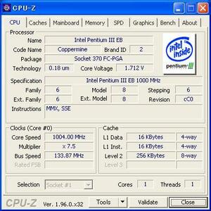 INTEL PentiumIII 1.00 (1B) GHz FC-PGA (Socket370) ★コア電圧1.7V★ (1)