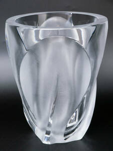 【値下げ交渉有り】 日本未入荷 希少品 Lalique ラリック クリスタル フロステッド イングリッド クリア 花入 花瓶 ベース