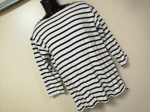 kkaa1253 ■ GAP ■ Tシャツ カットソー トップス 長袖 ボートネック ボーダー コットン 白×黒 M