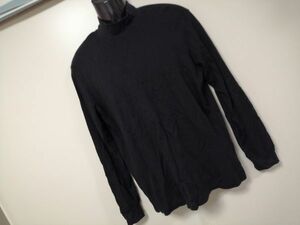 kkaa1260 ■ ユニクロ ■ Tシャツ カットソー トップス 長袖 ハイネック コットン 黒 L