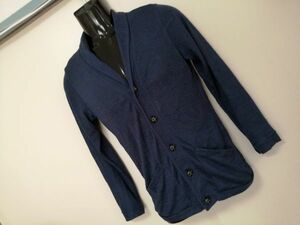 kkaa1375 # MK MICHEL KLEIN homme # Michel Klein Homme cardigan knitted collar attaching V neck navy blue navy 46 M