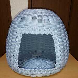 猫ちぐら ハンドメイド クラフトバンド 水色
