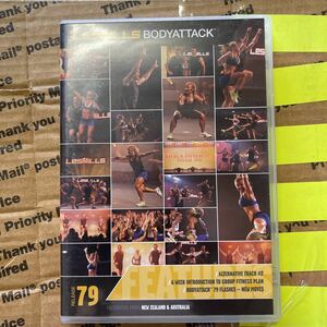 79　★レスミルズ★Lesmills★DVD★CD★中古品★BodyAttack★ボディアタッ79　★英語コレオノート★箱に傷有★汚れあり★再生確認済★3点