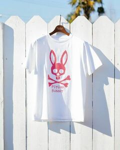 ◆サイコバニー◆Lサイズ◆ハンドライトロゴ◆Tシャツ◆ホワイト◆白◆半袖Tシャツ◆新品タグ付き◆Psycho Bunny◆ポロラルフローレン◆