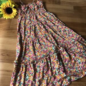 JENNI sister Jenni maxi One-piece maxi dress floral print One-piece 130 lady`s flared skirt 
