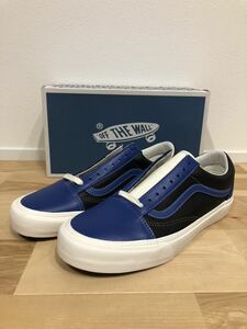 VANS VAULT レザー　オールドスクール 黒×青　29cm