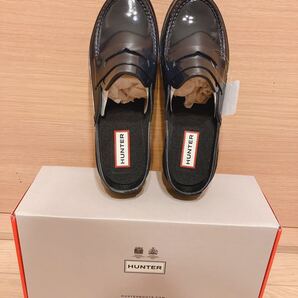 【新品未使用】HUNTER ハンター オリジナル バックレス ローファー 23センチ ネイビー